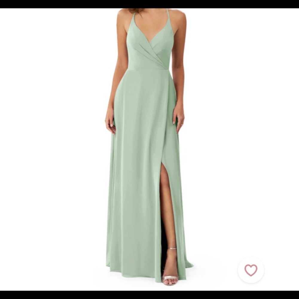 Azazie agave Davis bridesmaid dress in size 6